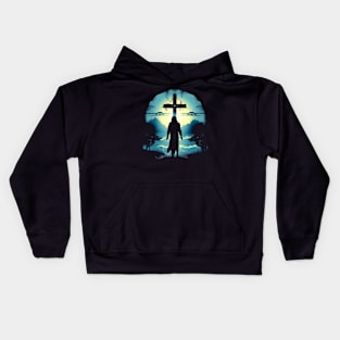 Jesus and the cross Kids Hoodie